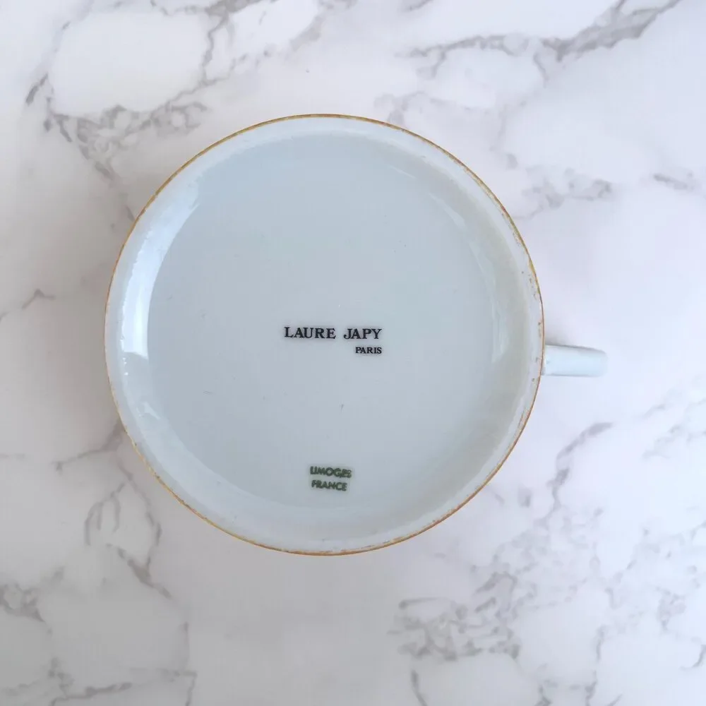 Vintage Laure Japy Paris Les Mouchetés Limoges France Breakfast Cup & Saucer Set